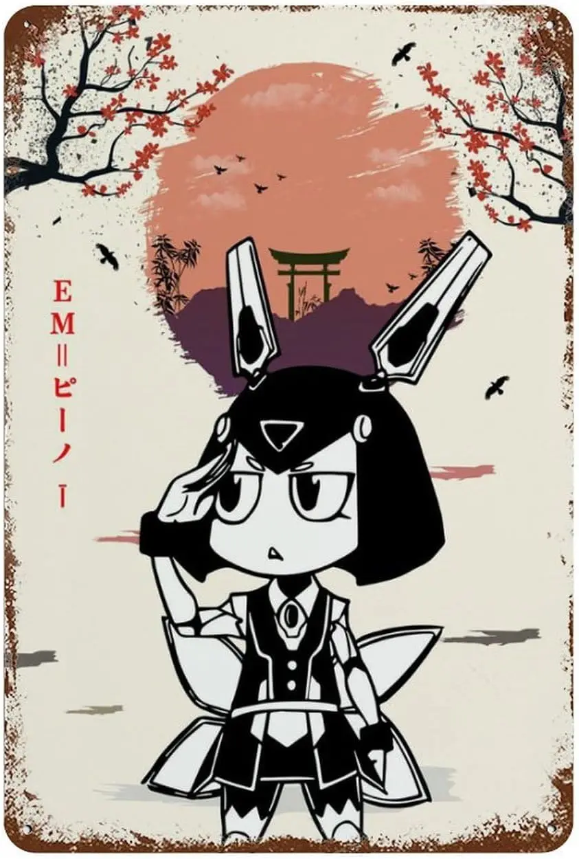 GERRIT Pino Retro Anime Manga Poster Blechschild Vintage-Stil Metallschild für Bar Pub Zuhause Café Männerhöhle Wanddekoration