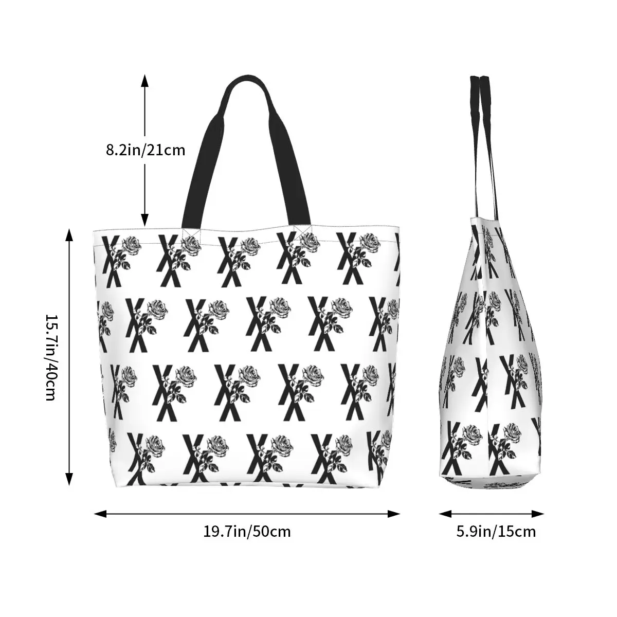 Lost Americana MGK Shopping Tote Bag Canvas Large Capacity Shoulder Bags Shopper Grocery Handbag for Women