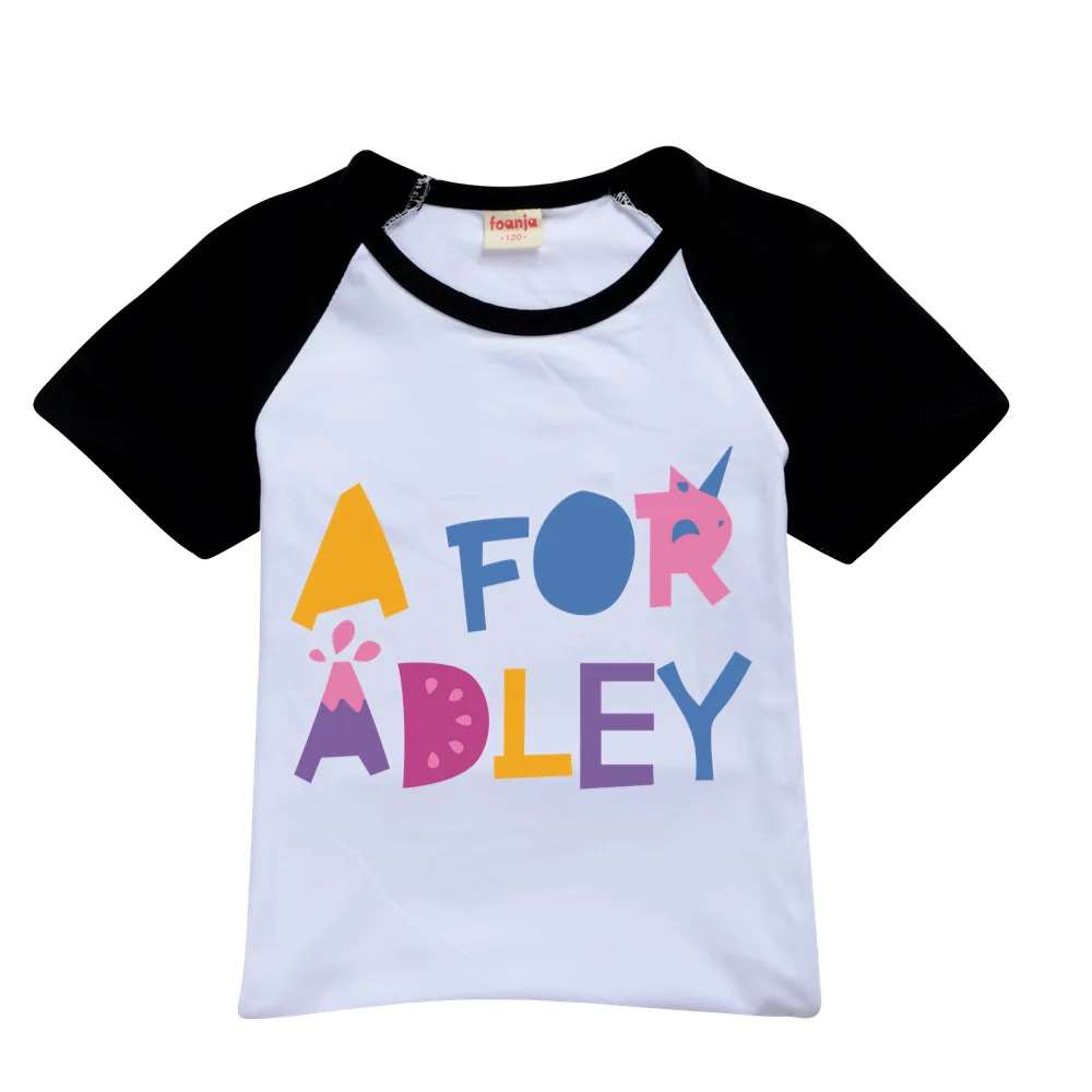 

A FOR ADLEY T Shirt Kids Short Sleeve Tshirt Teens Boys Summer T-shirt Baby Girls Cartoon HomeWear Children's Fashion Casual Top