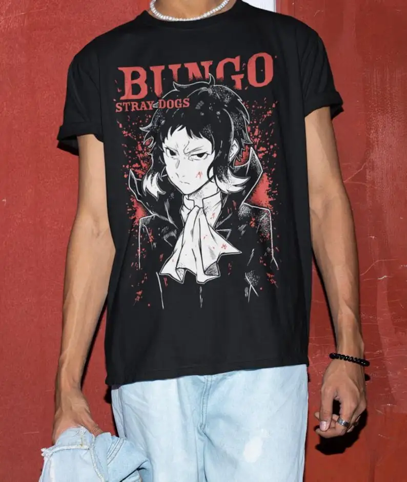 Ryunosuke Akutagawa T-Shirt Bungou Stray Dogs Japanese Black Shirt All Size - view 3