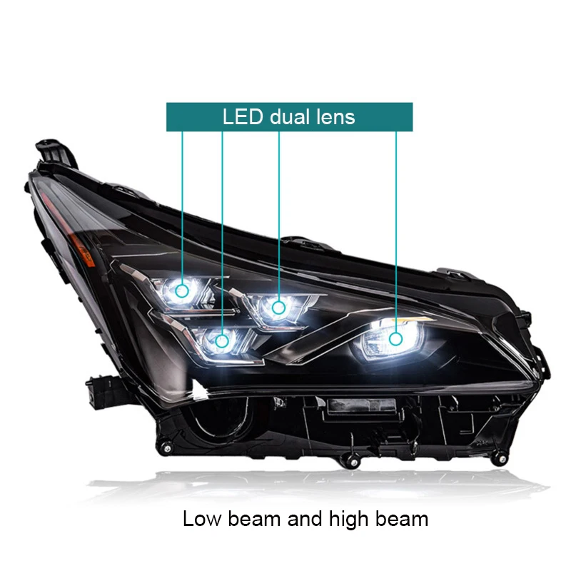 Headlights For Lexus NX 2015-2021 LED Assembly SUV Upgrade Front Lamps 4 Eyes Matrix-Style Turn Signal Light Auto Accessories view 3