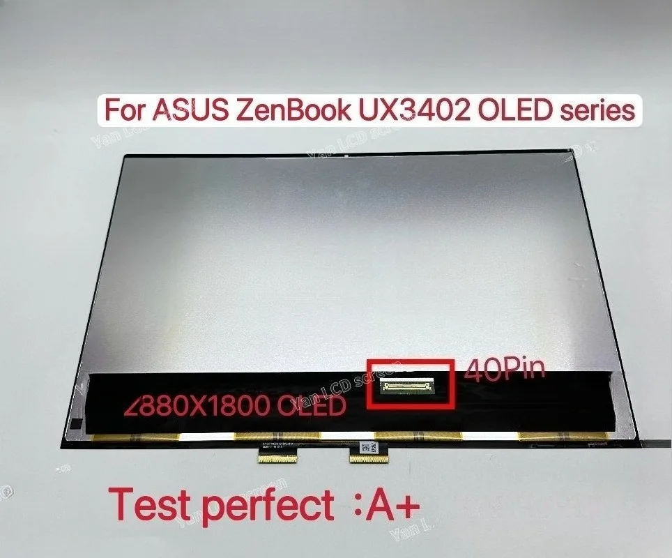 14.0 Inch For ASUS ZenBook UX3402 UX3402Z UX3402ZA OLED 2880X1800 Display Panel Touch screen Replacement Assembly Top Half 100%
