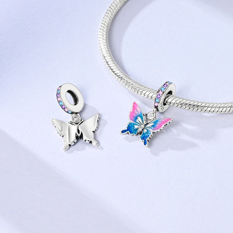Charm 925 Sterling Silver Passport and Flight Ticket Bead Pendant Bracelet Necklace Beads DIY Jewelry Accessories
