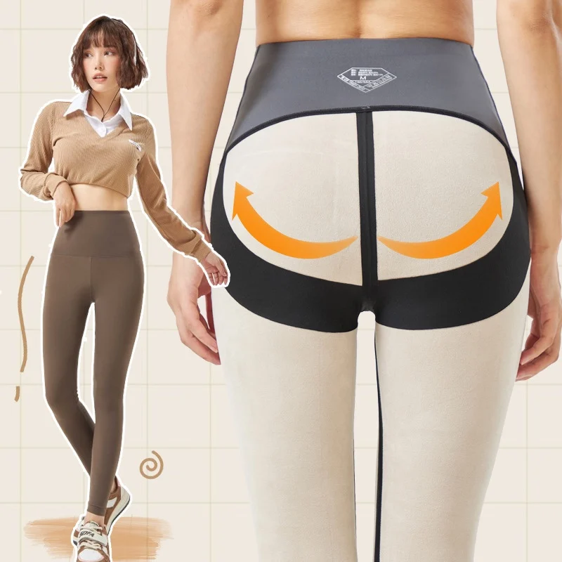 

Женские леггинсы больших размеров с начесом, высокой талией, для йоги, осенне-зимние, с узором под кожу, с эффектом утяжки живота и подтяжки ягодиц...