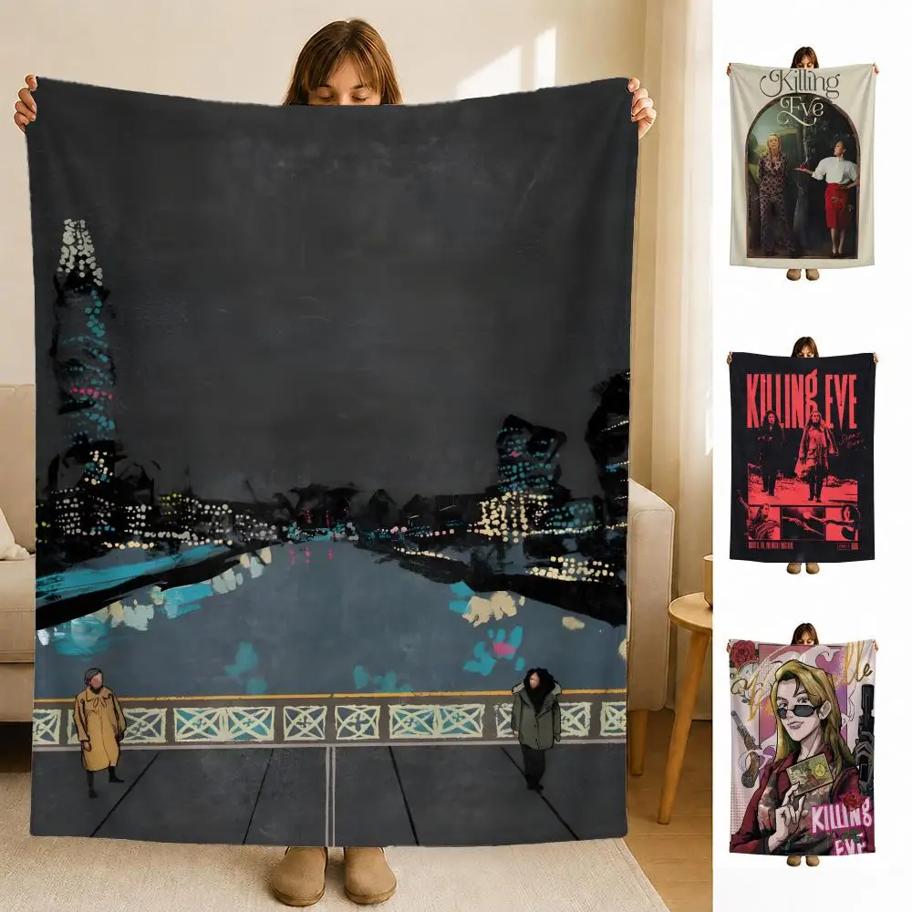 tv K-Killing E-Eve Throw Soft Flannel Blanket for Bed Bedroom Sofa Picnic Throw Skin-friendly Breathable Gift Cover