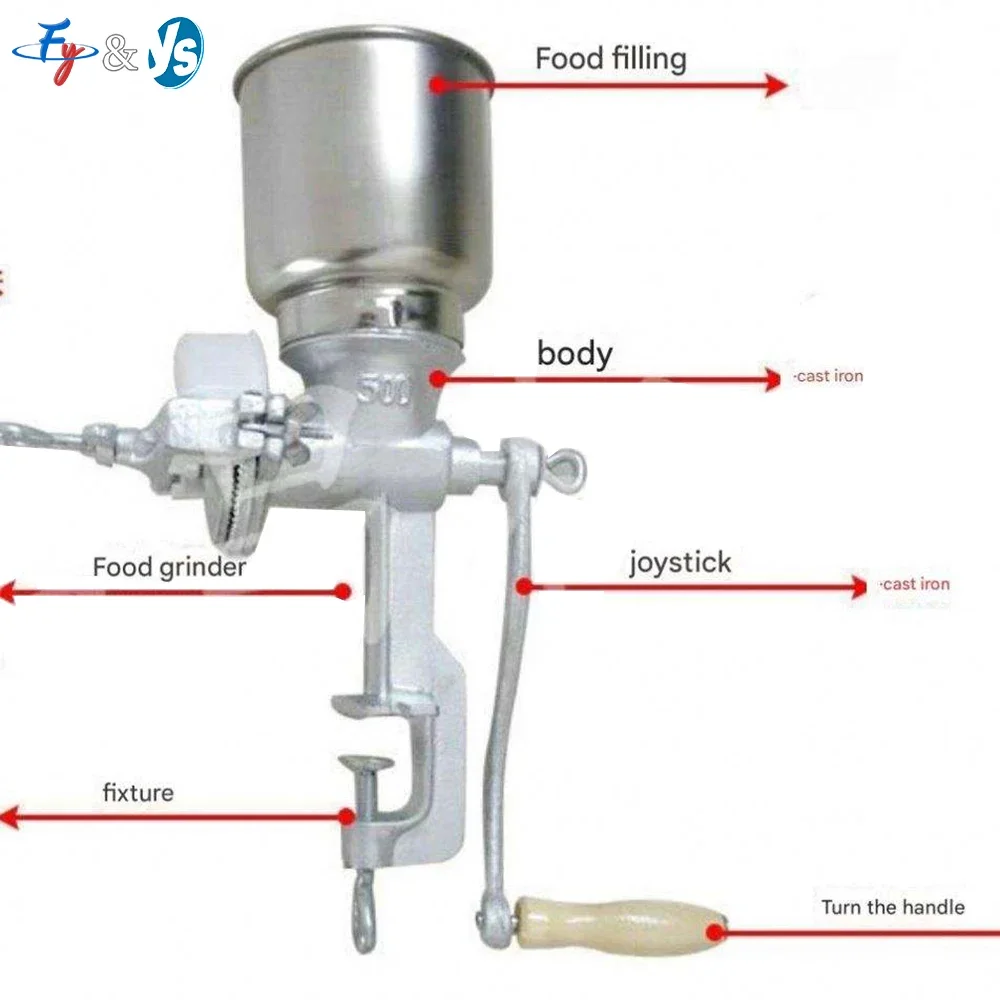 Cast Iron Manual Hand Grain Grinder for Corn Wheat Soybean Multigrain Shelled Nuts Home & Home Brew Flour Milling Machine