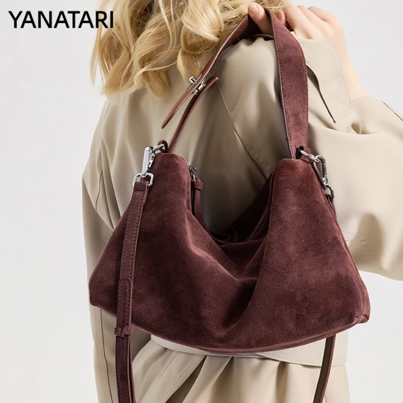 YANATARI натуральная кожа большая вместительная минималистичная сумка-тоут женская роскошная сумка через плечо из матовой кожи сумка через плечо