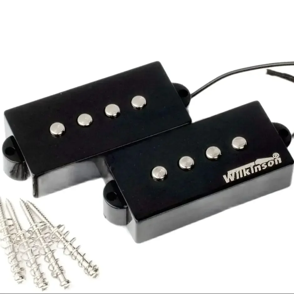 4‑String Split Coil Alnico V Bass Pickup for Split‑Coil Bass Guitar Replacement Black