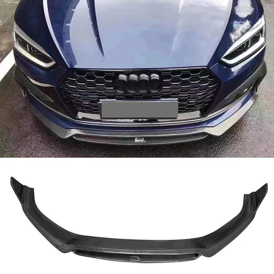 

Style Carbon Fiber Front Lip for A5 S5 B9 2017-2020 Double Layers Front Bumper Lip Splitter Spoiler Car Bodykit