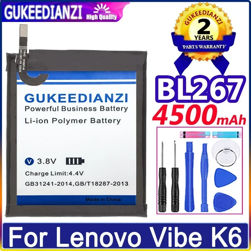 

Mobile Phone Batteries BL272 BL267 4500mAh For Lenovo Vibe K6 BL 267 K33A42 XT1662 (not For K6 K33a48 K33b36 K3 Portable Battery