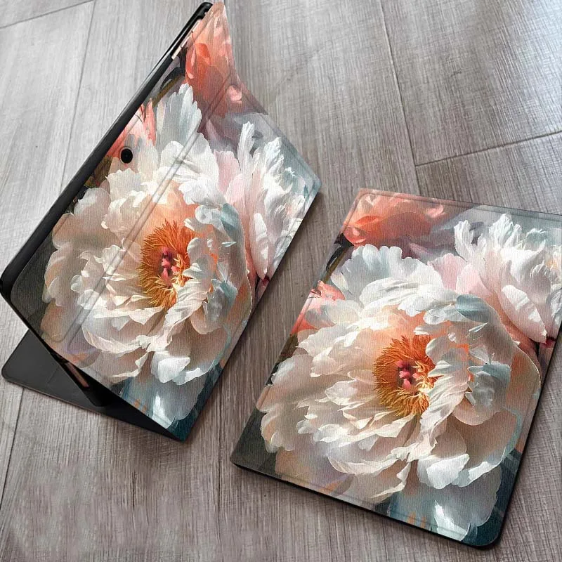 

Pink Peony Double Bloom Case For OPPO Realme Pad Air X 10.36 11 Inch Tablet