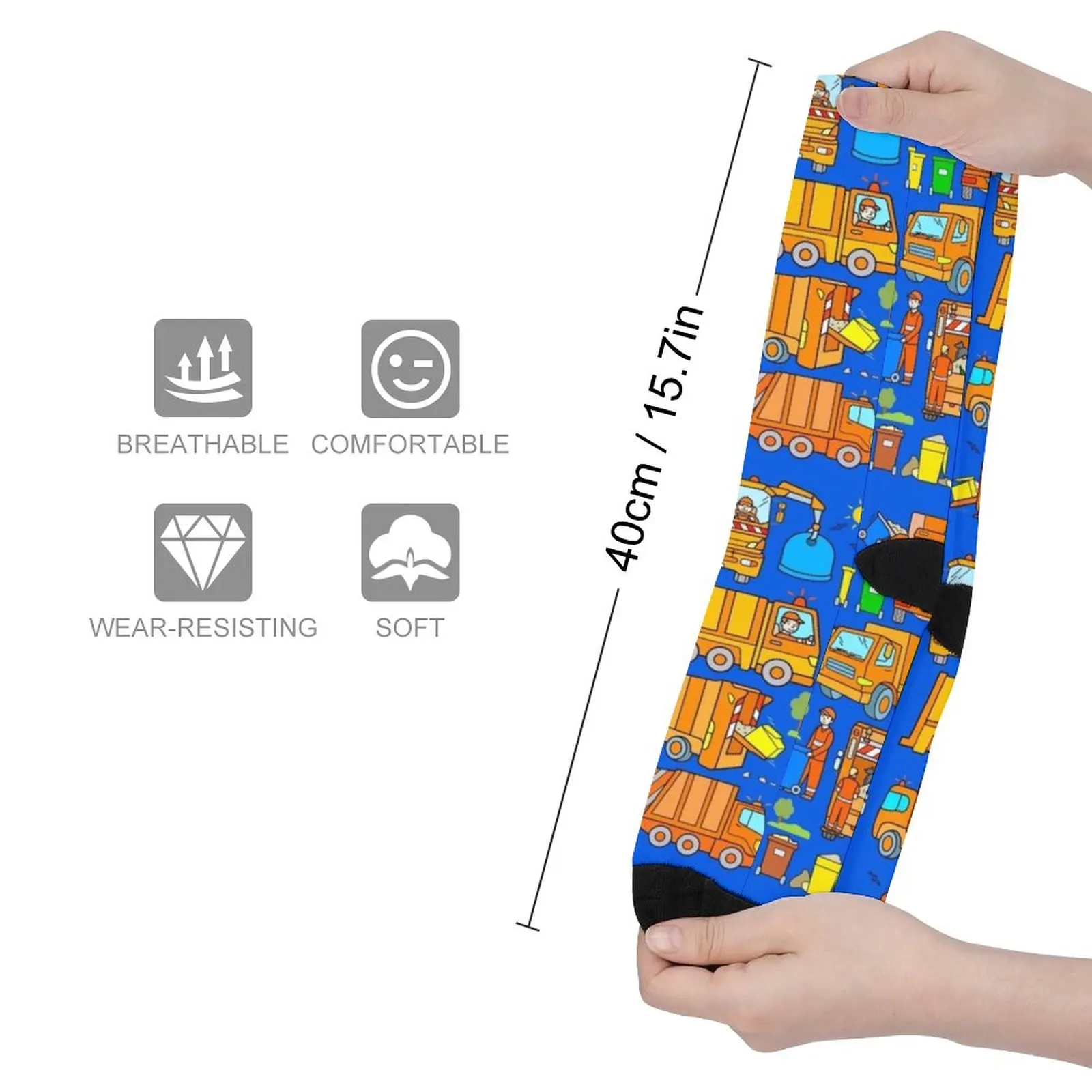 Garbage Truck Design Trashtrucks Rubbish Collection Vehicles Socks funny socks men Men cycling socks black socks