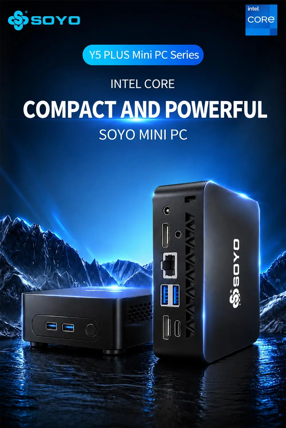 Soyo Mini Pc Y5 Plus Intel Core I7 4Th Gen 8Gb Ram 128Gb Rom Windows 11 Pro Wifi Bt4.2 Mini Desktop Computer Hd Graphics HDMI Display Rj45 Lan Usb3.0 Silent Cooling Home Office Business Portable Mini Host
