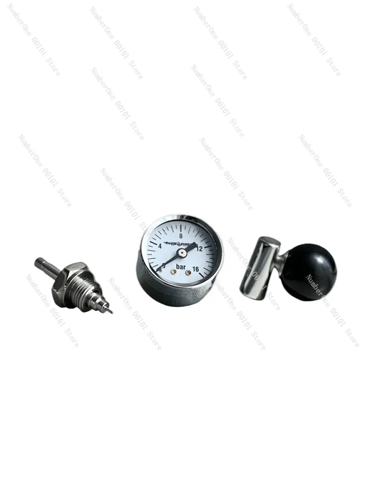 Brewing head coffee machine modification accessories, needle type water flow limit viewership of valve lever pressure gauge