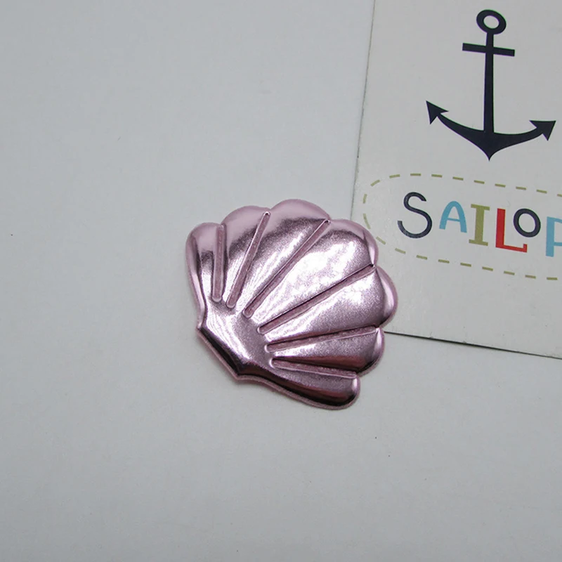 50pcs/lot 4.5x3.8cm Mix colors Pu Shell Padded Appliques For Cake Insert Cards and BB Clip Accessories  DIY Kid patches