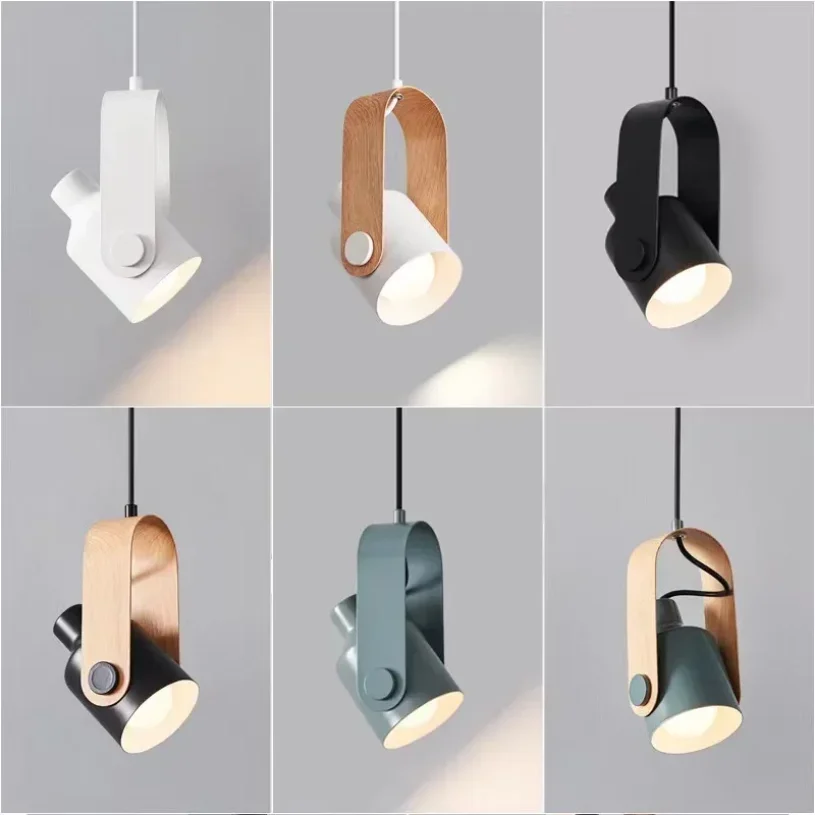 Nordic Small Pendant Lighting Adjustable Angle Hanging Lamp for Bedroom Bedside Hotel Restaurant Decoration Ceiling Chandeliers