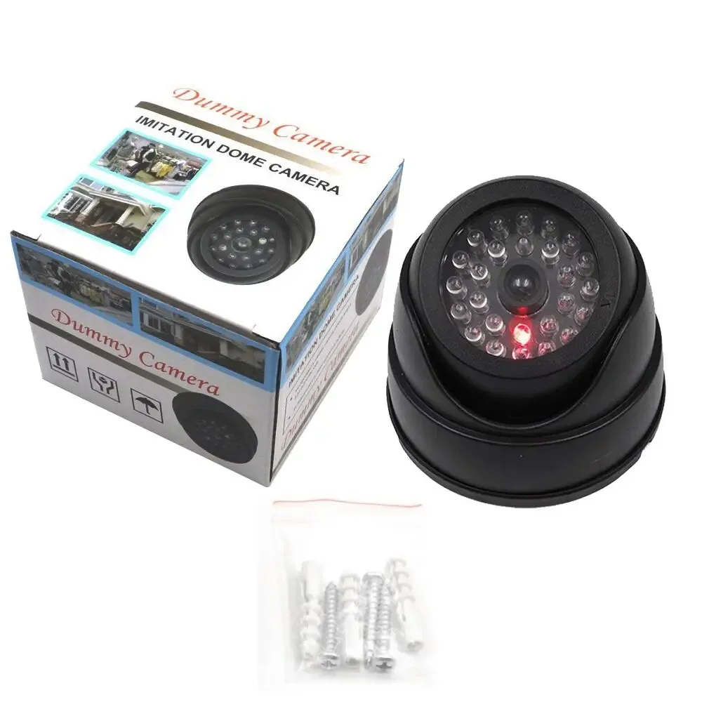 New Red Flashing LED Light Fake CCTV Security Camera For Home Office Surveillance Security System Black/White Dummy Conch Camera