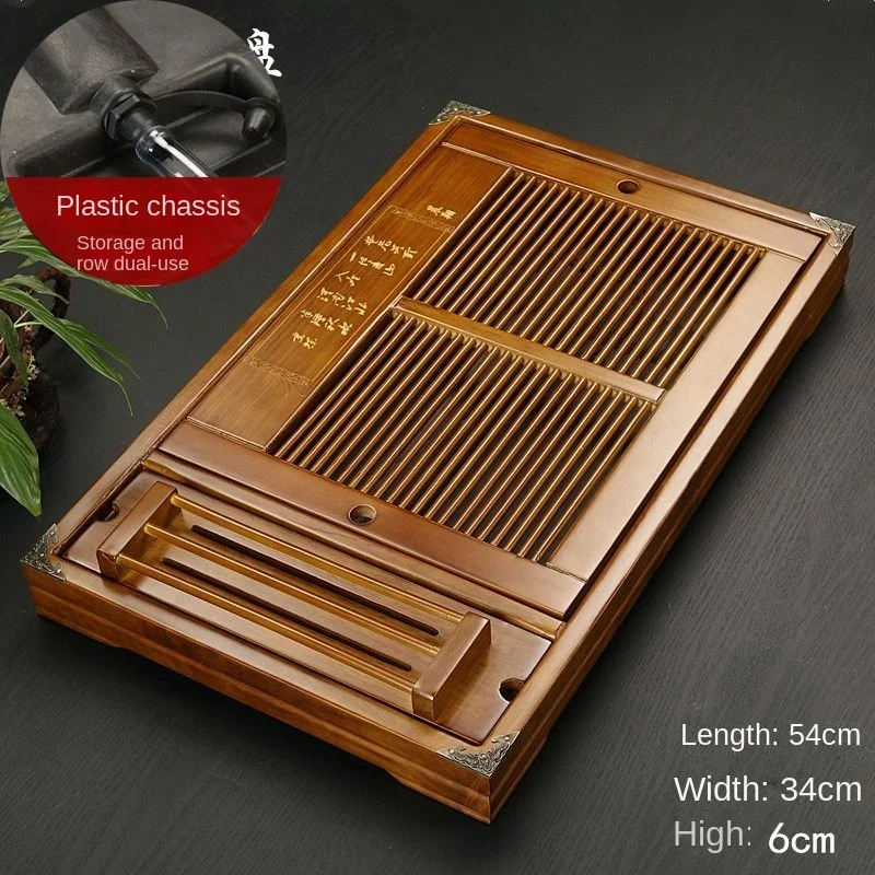 Solid Wood Tea Tray Drainage Water Storage Kung Fu  Set Drawer Tea Board Table Chinese Tea Ceremony Tools