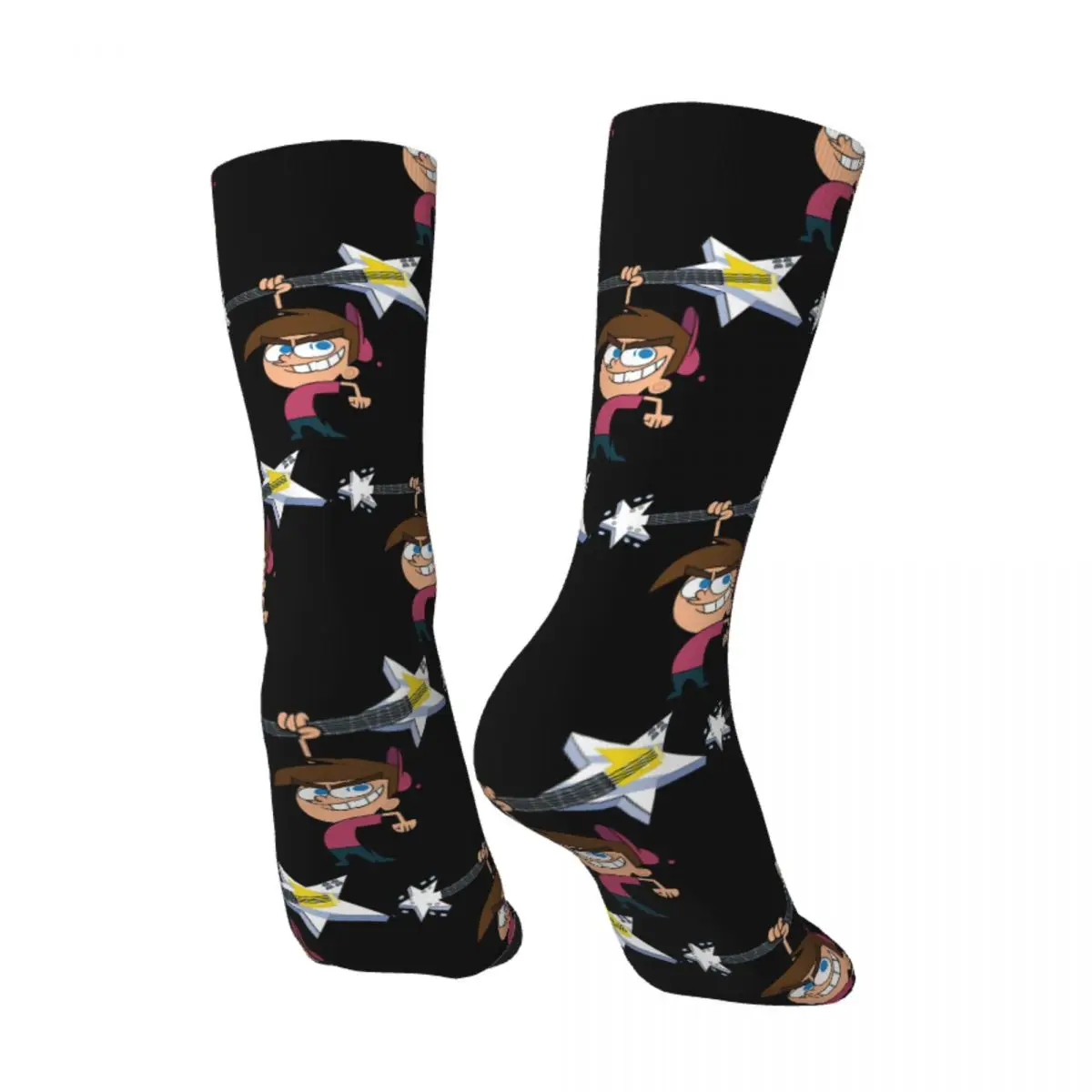 Hip Hop Vintage Guitarist Kid Crazy Men's Socks Unisex The Fairly Odd Parents Harajuku Pattern Printed Funny Crew Sock Boys Gift