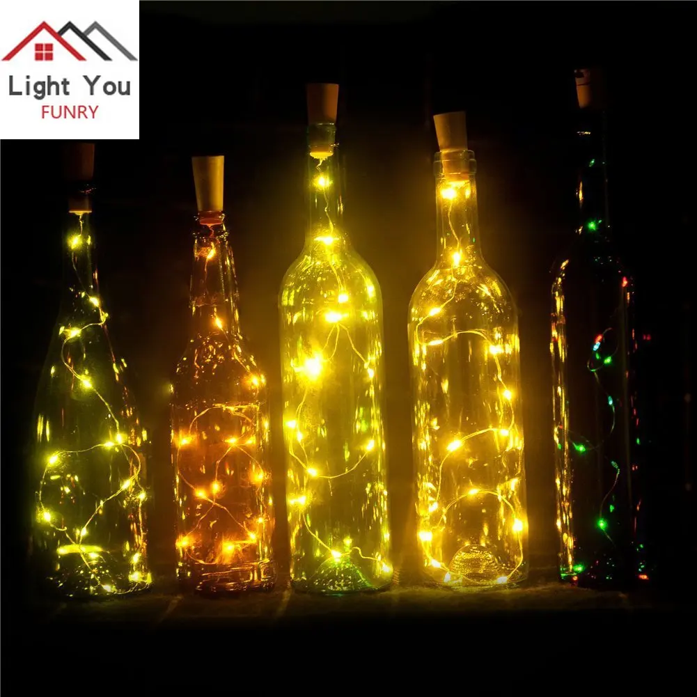 Red wine cork light string 1.4 m 15LED wine bottle light string holiday party cork light
