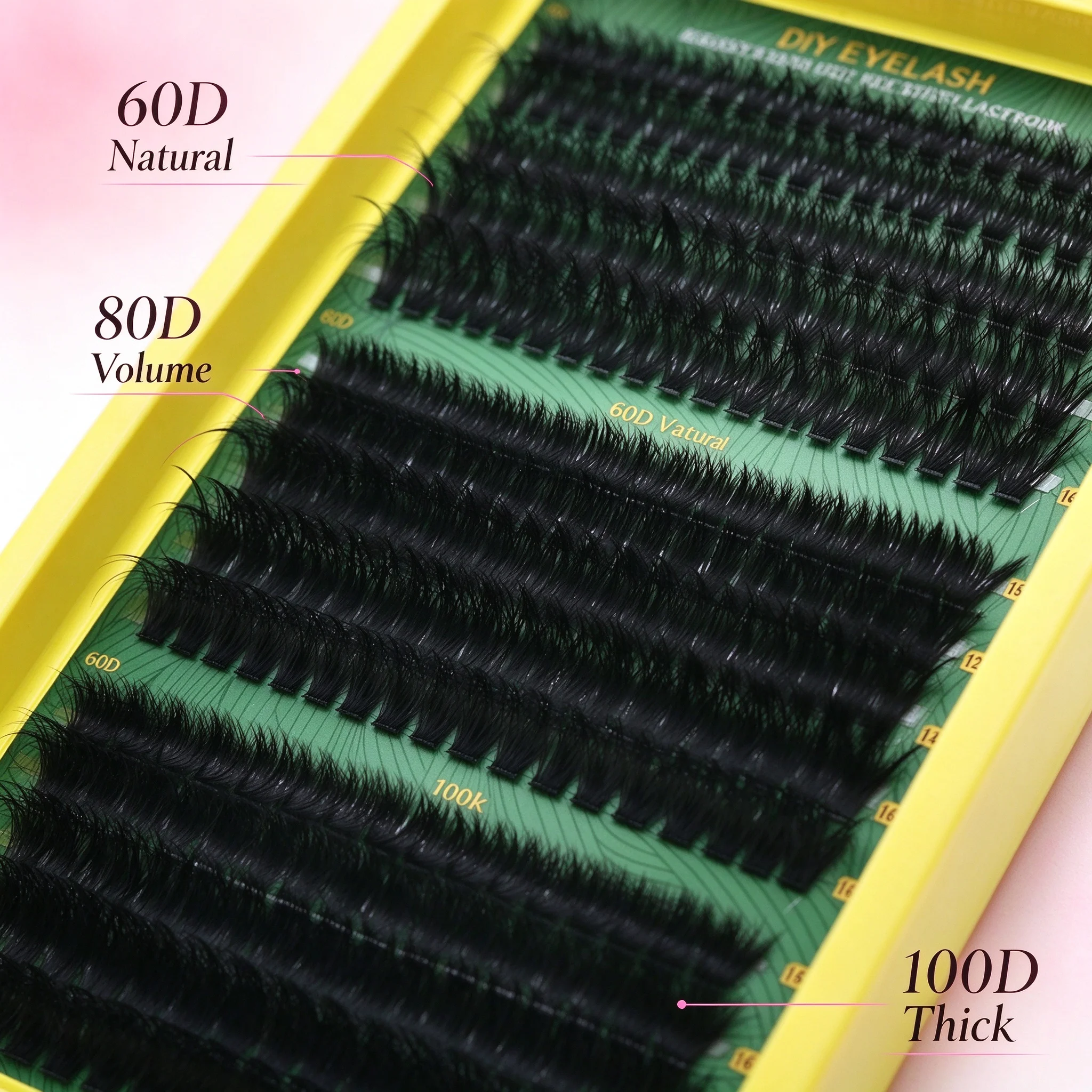 Cluster Lashes DIY Eyelash Extensions Wispy Fluffy Individual False Eyelashes Segmented Fake Lashes for Daily Party Dating Use