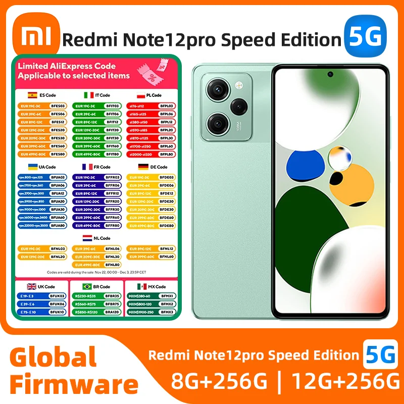 هاتف ذكي Xiaomi-Redmi Note 12 Pro غير مقفل ، إصدار سرعة أصلي ، أندرويد 5G ، من من نوع GB ROM ، جميع الألوان في حالة جيدة ، هاتف مستعمل