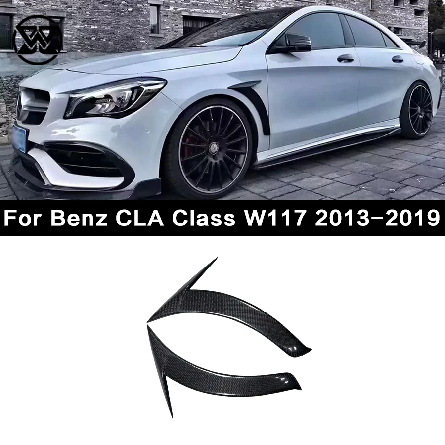 

For Mercedes Benz CLA Class W117 CLA260 CLA200 CLA250 Carbon Fiber Front Bumper Side Fender Splitter Air Intake Cover Canards