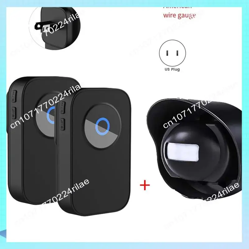 A17Z Wireless Waterproof Doorbell Two-To-One Human Body Infrared Induction Doorbell Store Reminder Welcome Device US-Plug Durabl