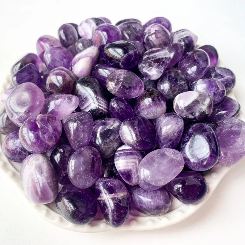 Amethyst Polished Crushed Stone50-100GFish Tank Landscaping Decoration Handmade Accessories Materials CraftsDIYCrystal stone