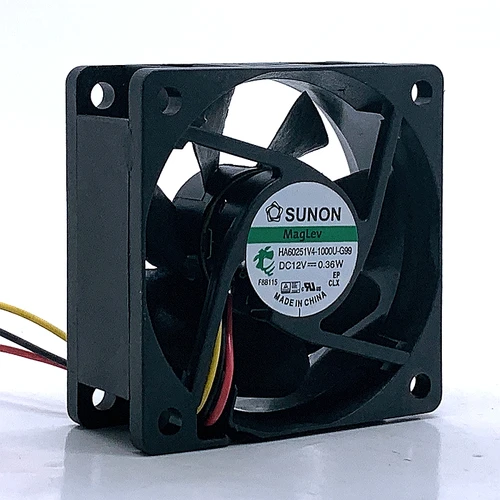 Sunon HA60251V4-1000U-G99 저소음 저소음 냉각 팬, 자기 부상 저출력 음소거, 60mm 6025, 60x60x25mm, 12V, 0.36W, 2 개  Best5