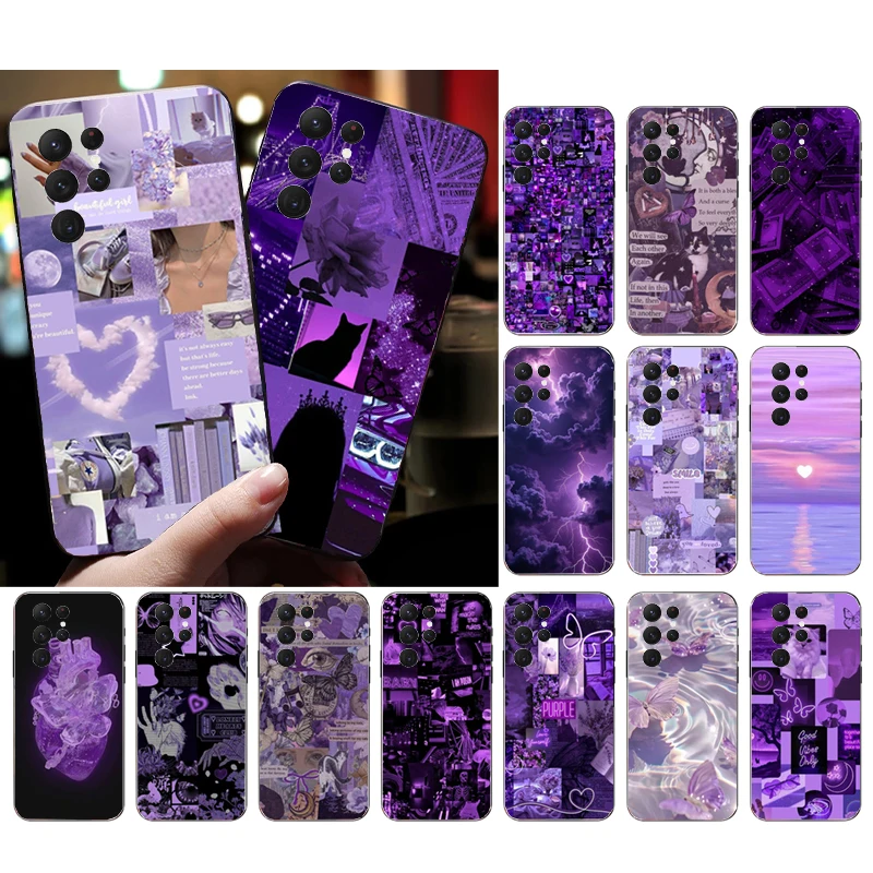 

Phone Case For Samsung Galaxy S25 S24 S23 S22 S21 Ultra S24 S23 S22 S21 S25 Plus S24 S20 FE Purple Aesthtic