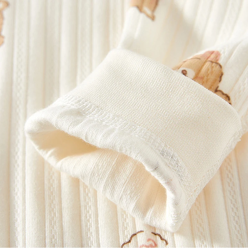 Весенне-осенний комбинезон для маленьких девочек, пижамный комплект летней одежды для новорожденных, дышащий комбинезон из чистого хлопка с мультяшным принтом для детей 0-12 месяцев