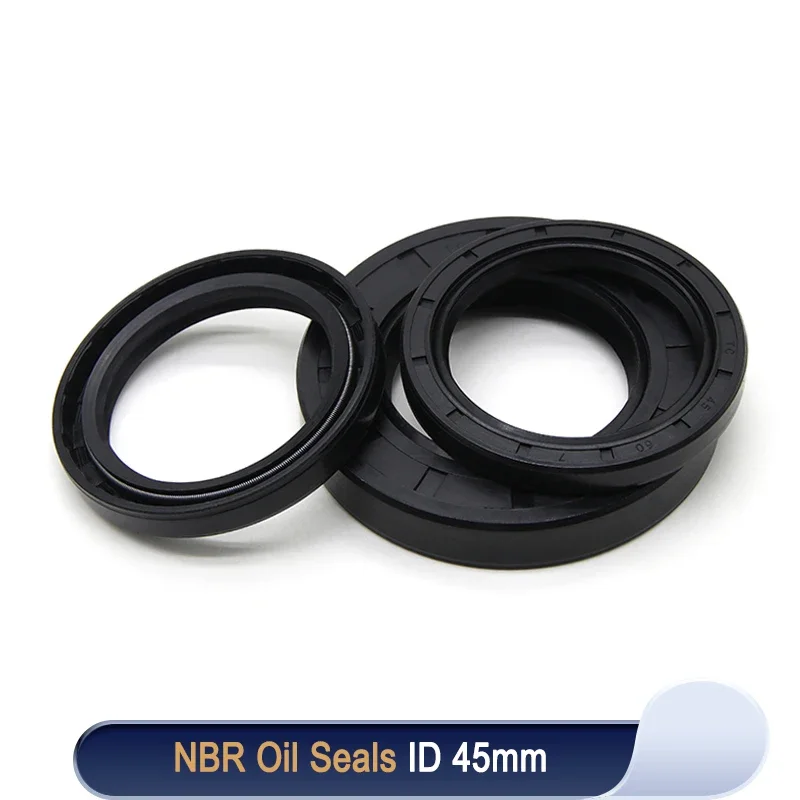 NBR Oil Seal ID 45mm TC-45*55/56/58/60/65/68/70/72/75/80/85/90/100*5/7/8/10/12mm Nitrile Rubber Shaft Double Lip Sealing Gasket