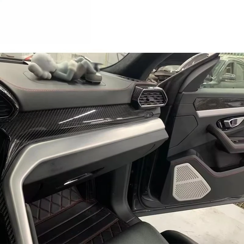 14 PCS Dry Carbon Fiber Interiors for LAM URUS Upgrade Facelift Sticker Interior Car Accessories Auto Parts