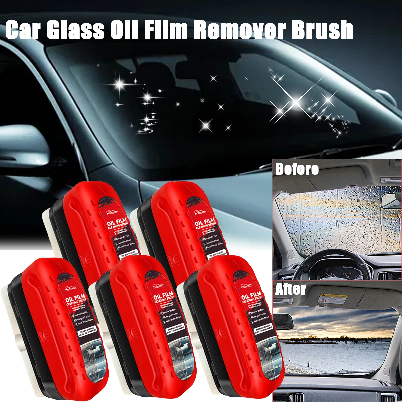 Car Glass Oil Film Remover Glass Cleaning Board Hydrophobic Glass Coating for Windshield Clear Window Auto Detailing Tool