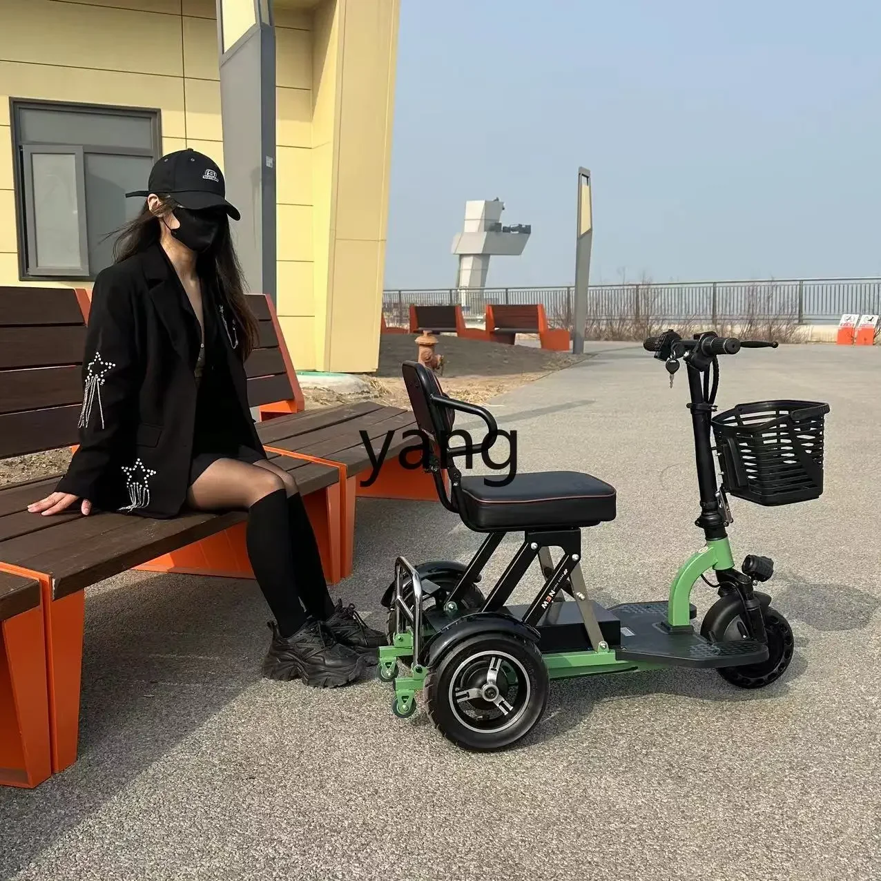 LTT folding three-wheeled battery car lightweight power single electric car small