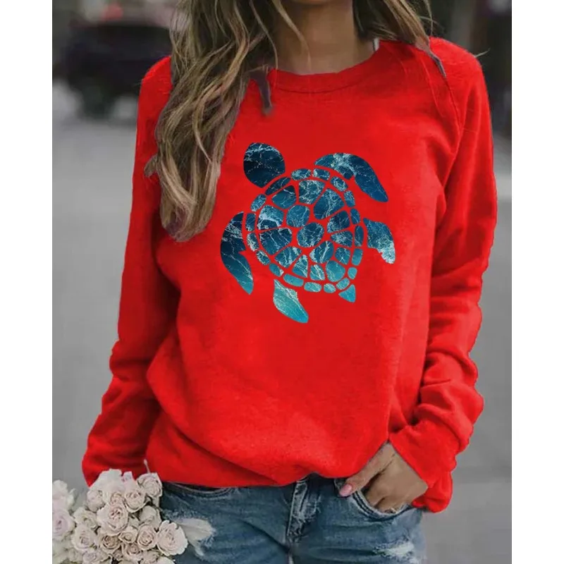 Europe and The United States Autumn and Winter Women\'s Casual Round Neck Santa Claus Printed Hoodie Sweatshirts