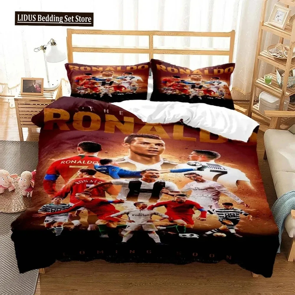 3D Print Football Star CR7 Bedding Set Boys Girls Twin Queen Size Duvet Cover Pillowcase Bed Adult Home Textileextile