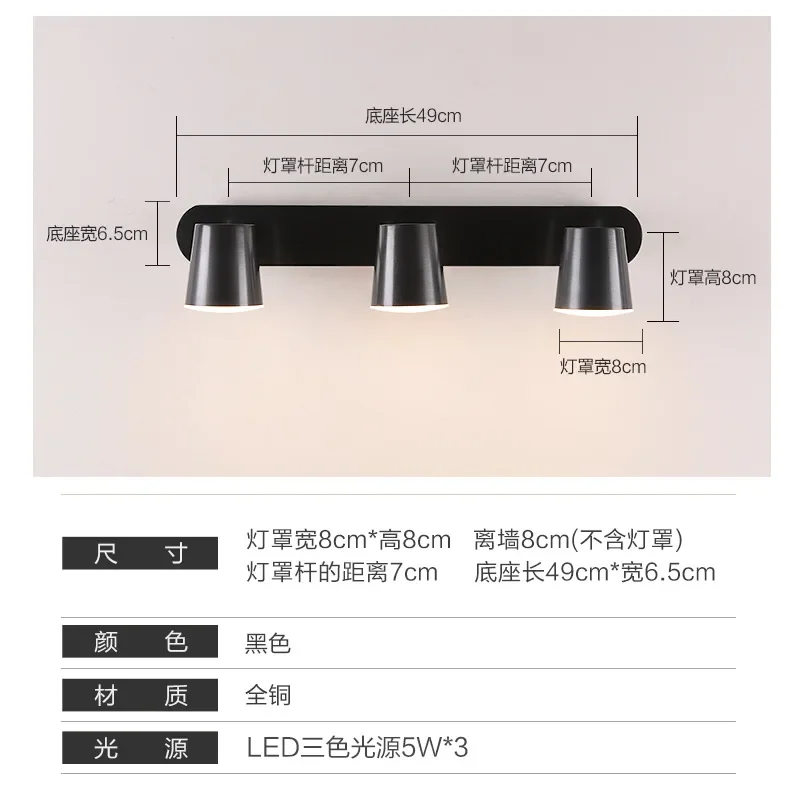 Modern Luxury All Brass Rustproof Adjustable Wall Light For Bathroom Mirror Cabinet Vanity Makeup Dressing Table Art Painting Li