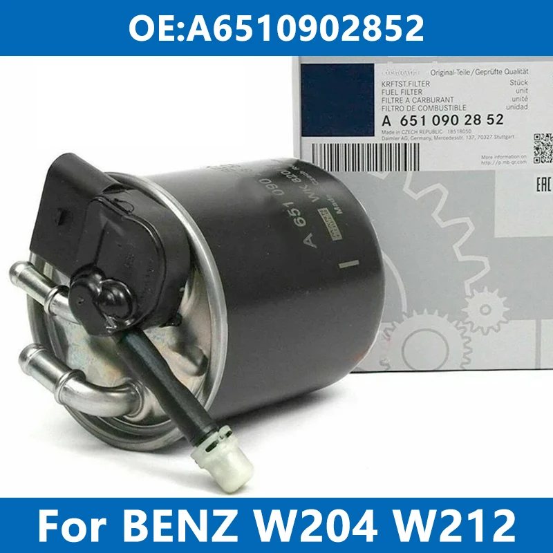 메르세데스 벤츠 W204, W205, W212 C180, C200, E220, E250, S300, GLC, GLE, CLS, GLK OM651 디젤 엔진용 자동차 연료 필터 키트 (A6510902852)