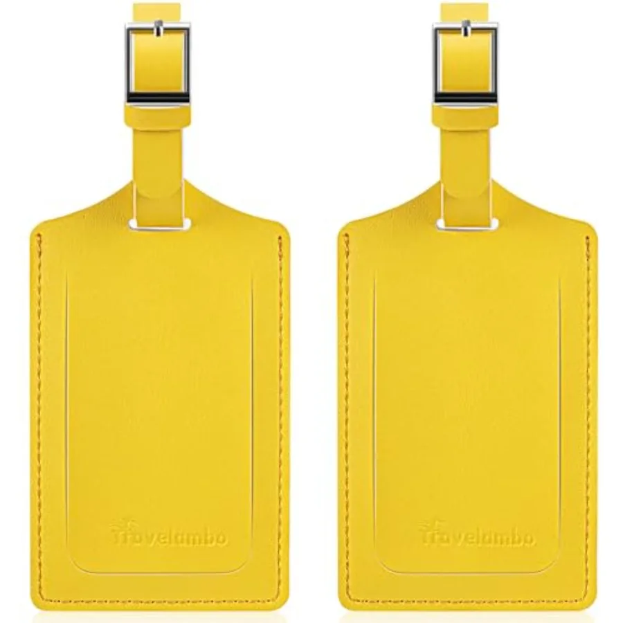 

Luggage Tags for Suitcases Faux Leather Privacy Protection 2 Pack Bag Tags Travel Accessories Essential