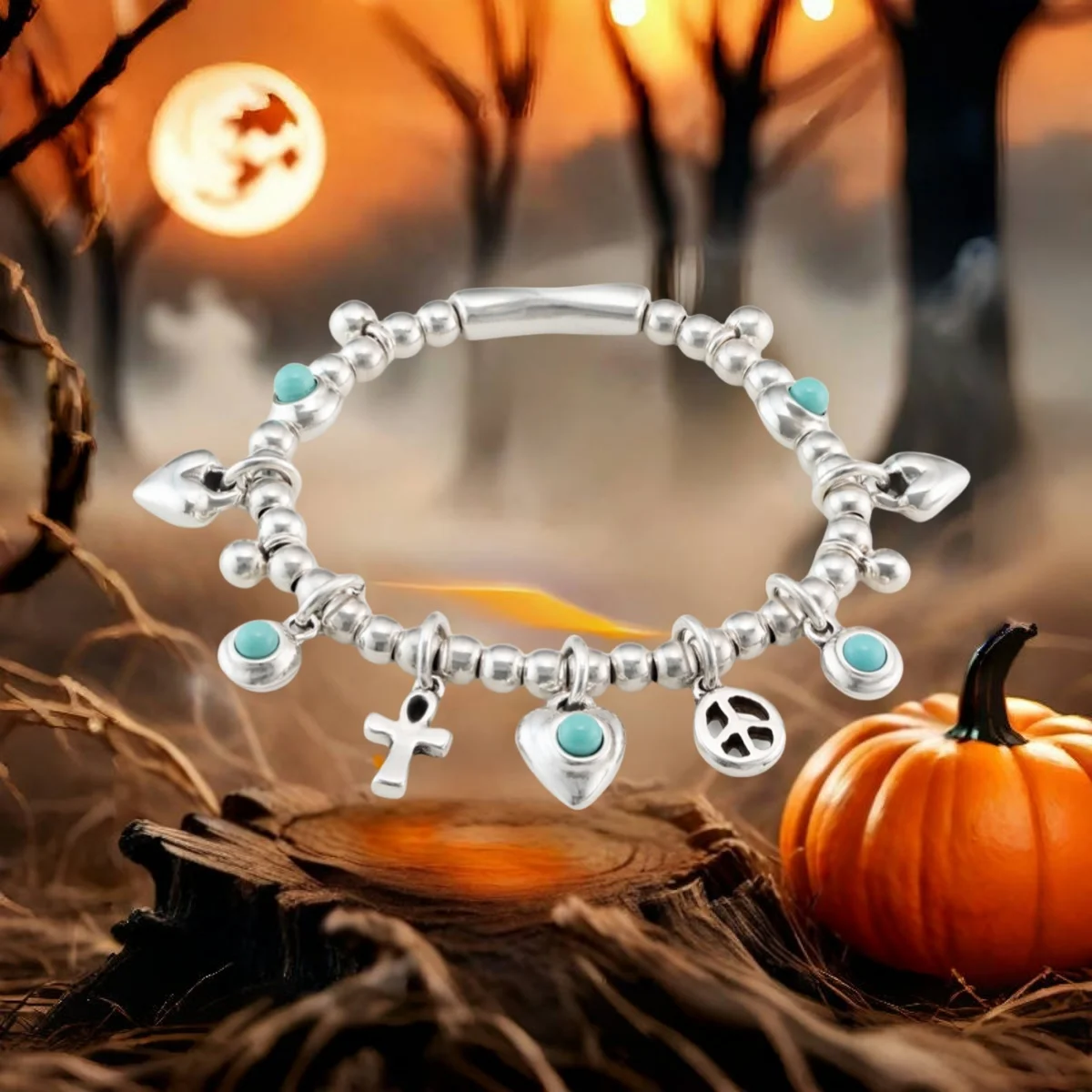 

2025 UNOde50 Original New Product Silvery Charm Turquoise Ball Bracelet Girlfriend Romantic Valentine Day Gift