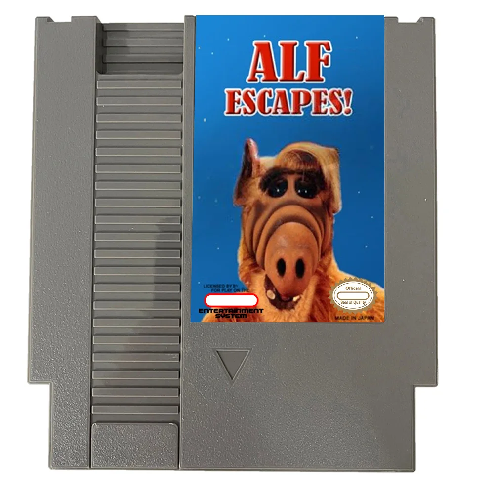 ALF Escapes NES Rom Hack - خرطوشة ألعاب إصدار 8 بت 72 دبابيس PAl/NTSC لوحدة تحكم نظام الترفيه نينتندو - اللغة الإنجليزية