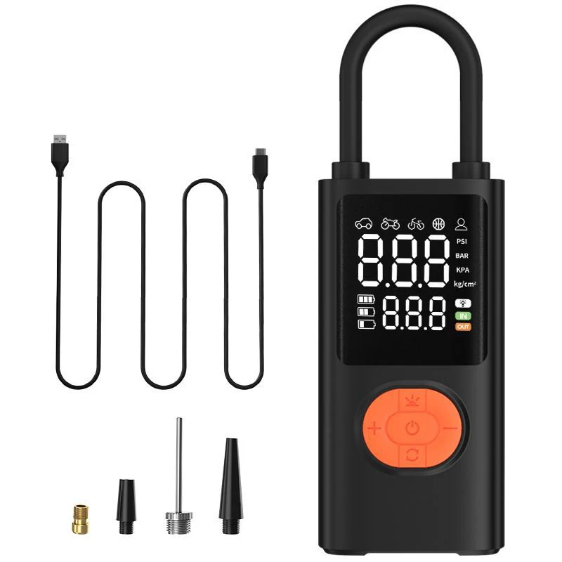 For Motorcycle Bicycle Ball Pump Fast Charging 4000mAh Cordless Portable Car Air Compressor Tire Inflator