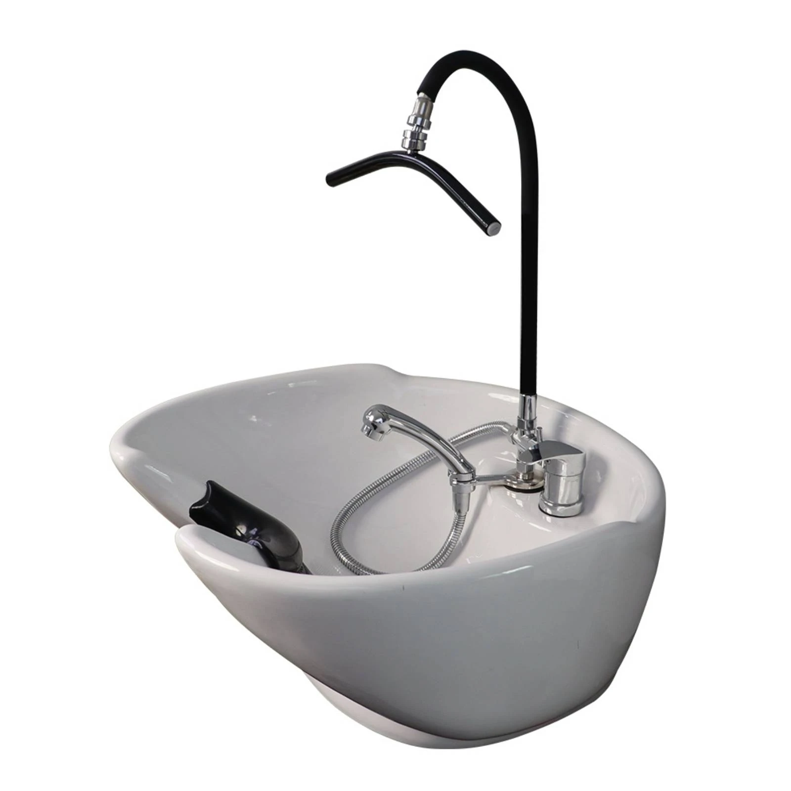 Water Circulation Sprayer Metal Hardware Hair-Wash Basin Sprayer Hair Wash Bowl Silver Finish Salon Equipment Easy to Clean view 5