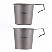 Lixada 1/2pcs 220ml Titanium Sierra Cup Lightweight Camping Cup Hiking Coffee Mug for Outdoor Camping Hiking BBQ Tableware