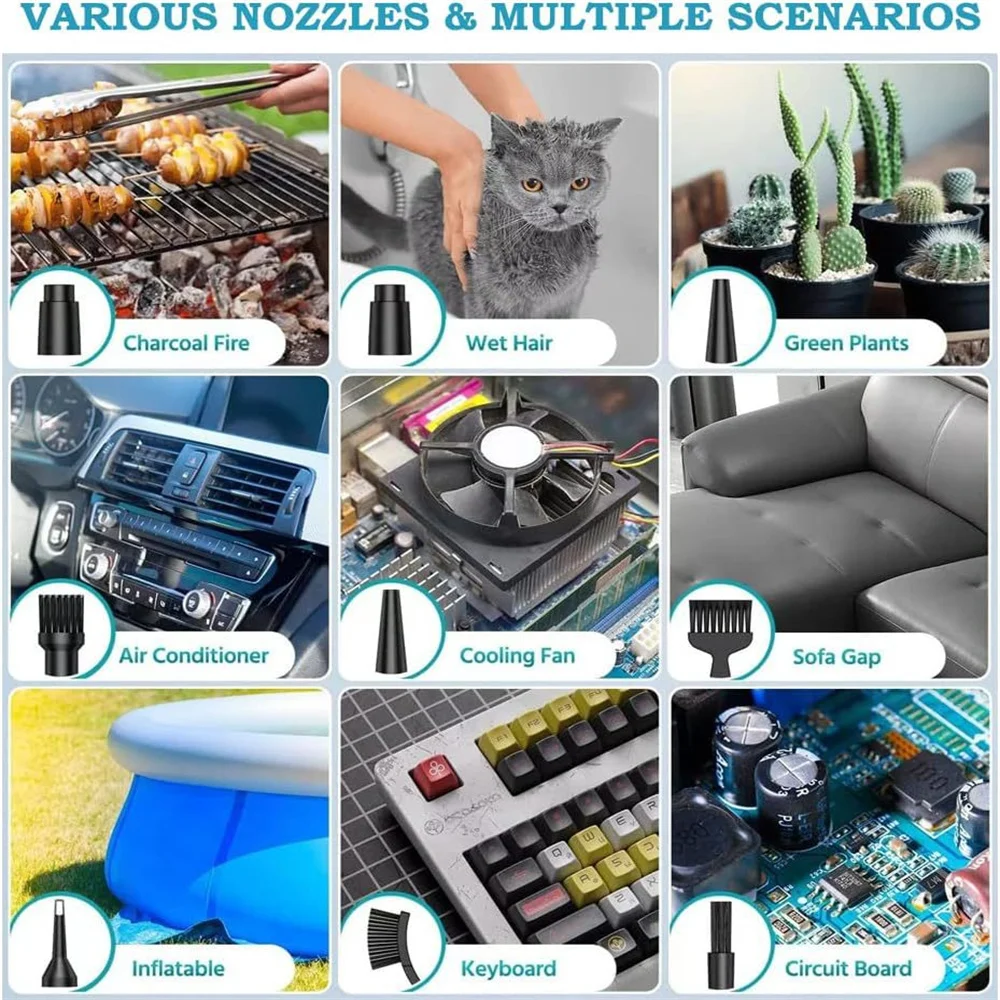 Vacuum Cleaner Protable Air Duster for Computer Cleaning 11000RPM Cordless Compressed Air Blower for PC computers Keyboard Clean