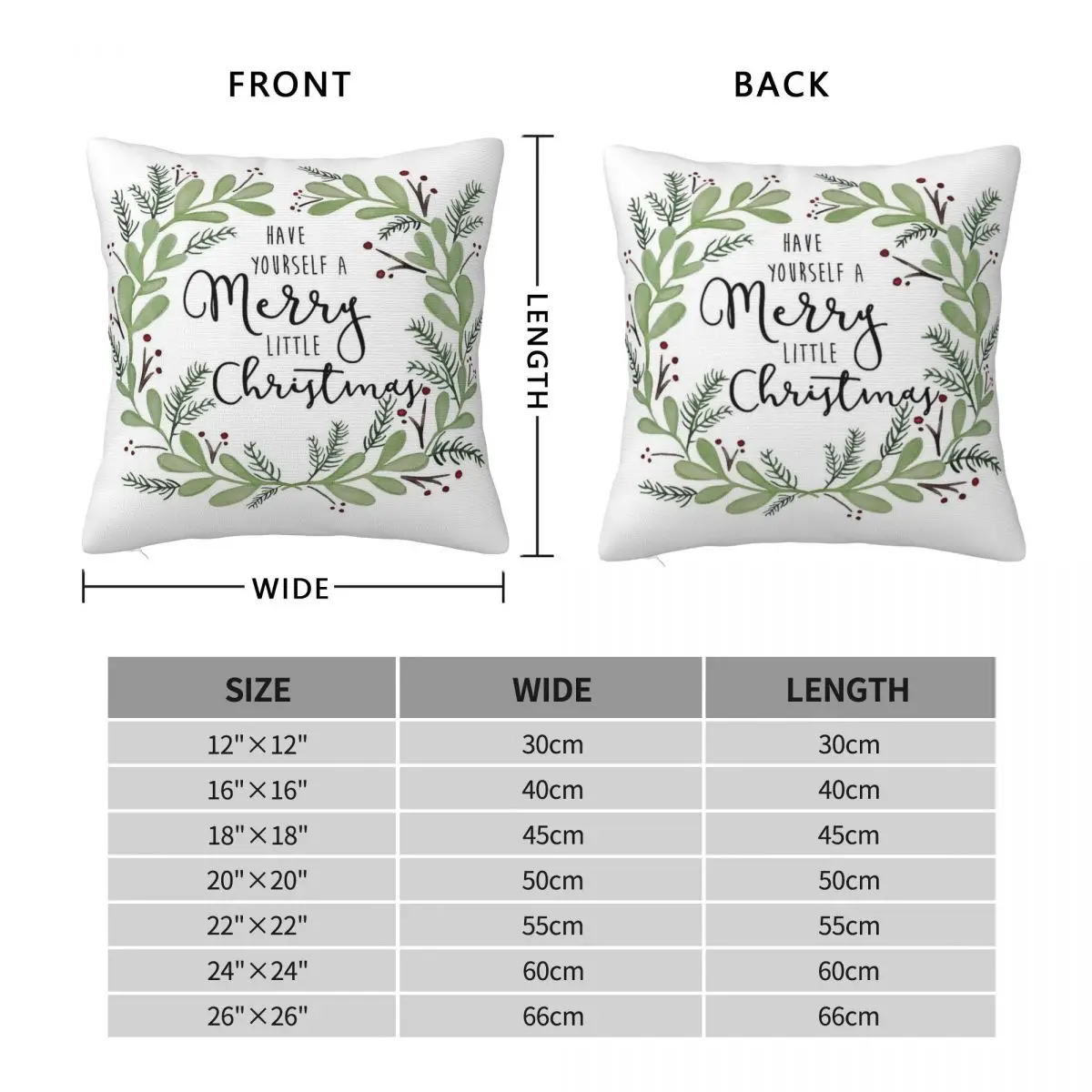 Have Yourself Merry Little Christmas Square Pillowcase Polyester Linen Velvet Pattern Zip Decor Throw Pillow Case Cushion Cover