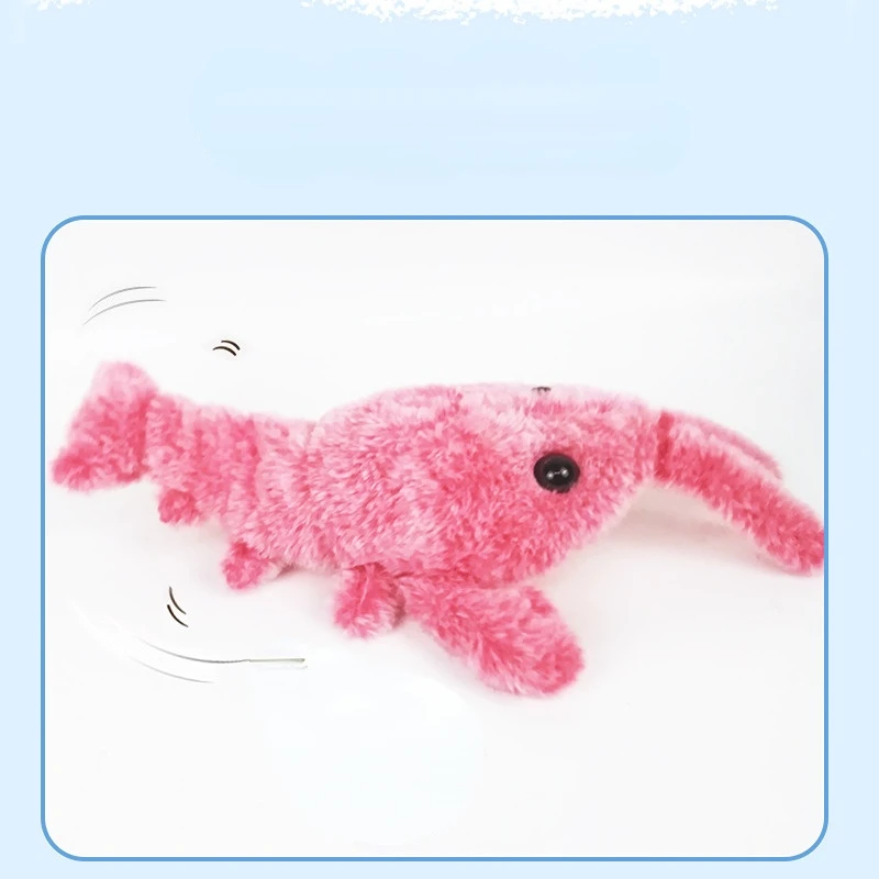 Electric Jumping Cat toy Shrimp Moving Simulation Lobster Electronic Plush Toys For Pet dog cat Children Stuffed Animal toy