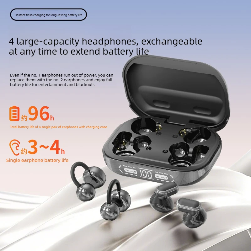 Twin Earphone Open In-ear Type HIFI Bass 2in1 Low-Latency Game Headset High-definition Electric Quantity Digital Display Earplug